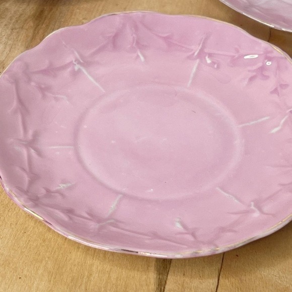 Pink & Gold Lusterware Set of 5 Teacup & Saucer Victorian Luster‎ Raised Grapes - Picture 10 of 16